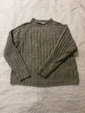 Carolyn Taylor Olive Ribbed Crewneck Sweater1748